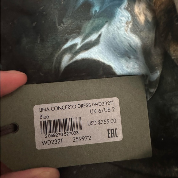 All Saints Asymmetrical Dress in Black, Blue, and Brown - Picture 3 of 5